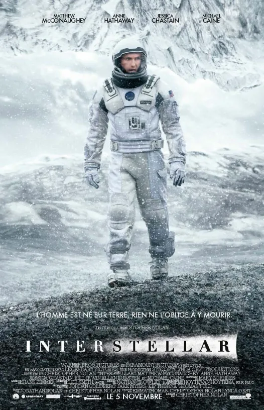 Poster du film Interstellar de Christopher Nolan