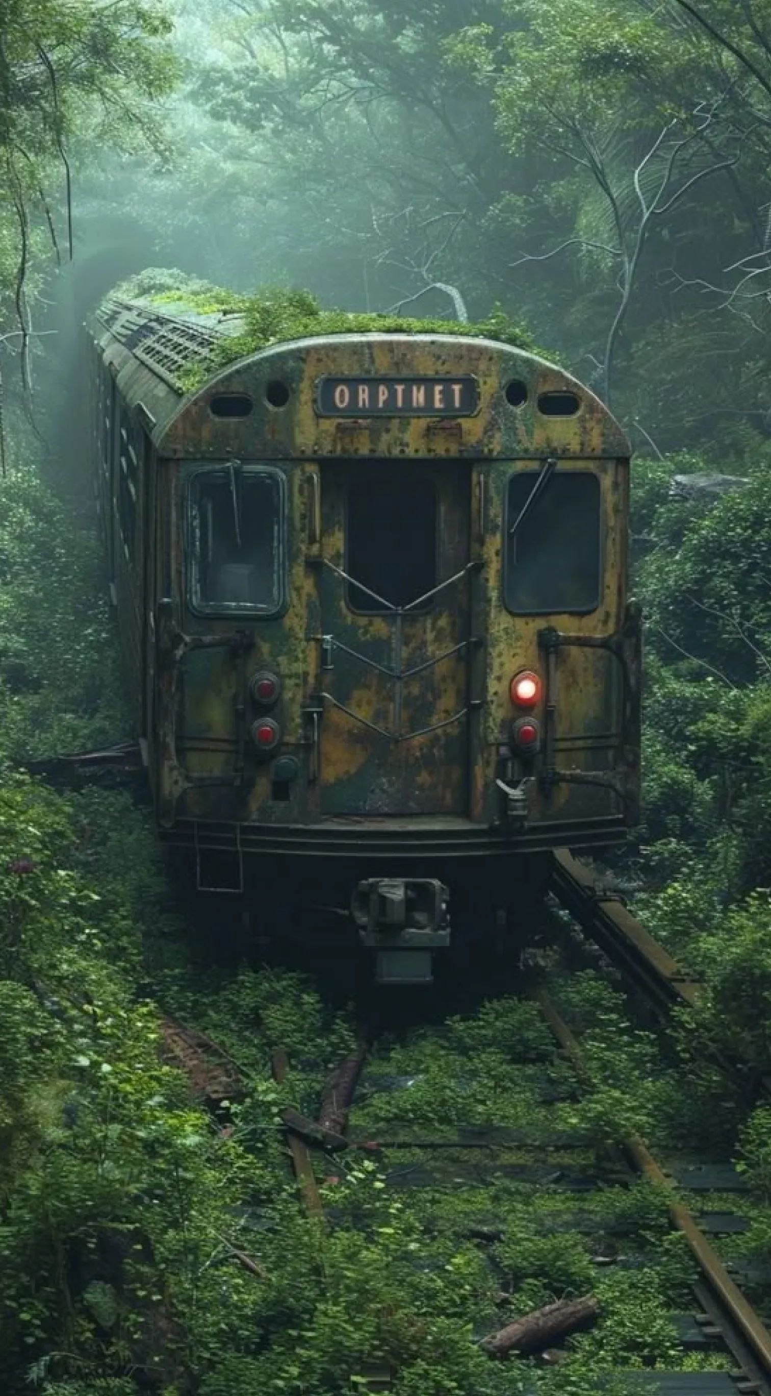 Photograph of a post-apocalyptic train